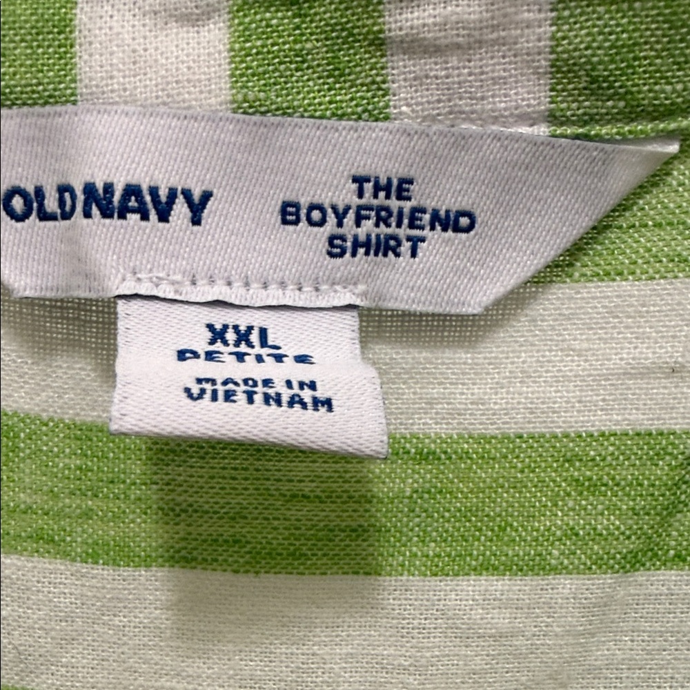 The boyfriend shirt Green & White Striped women Button-Up Shirt - Picture 2 of 4